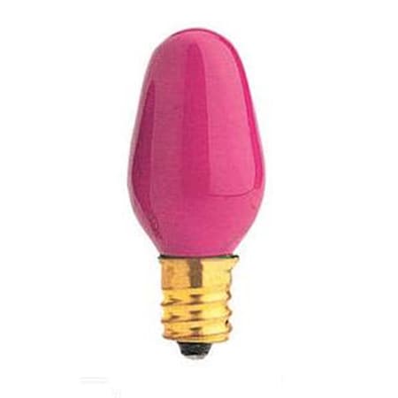 Bulbrite 7 Watt 120 Volt C7 Candelabra Base Holiday Light Bulb - Ceramic Pink, 75PK 861129